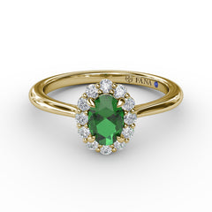 Blooming Halo Emerald and Diamond Ring 