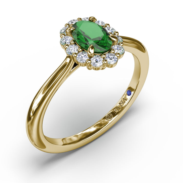 Blooming Halo Emerald and Diamond Ring 