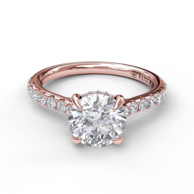 Classic Round Cut Solitaire With Hidden Halo