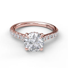 Classic Round Cut Solitaire With Hidden Halo