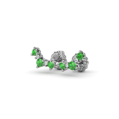 Five Stone Emerald and Diamond Climber Earrings