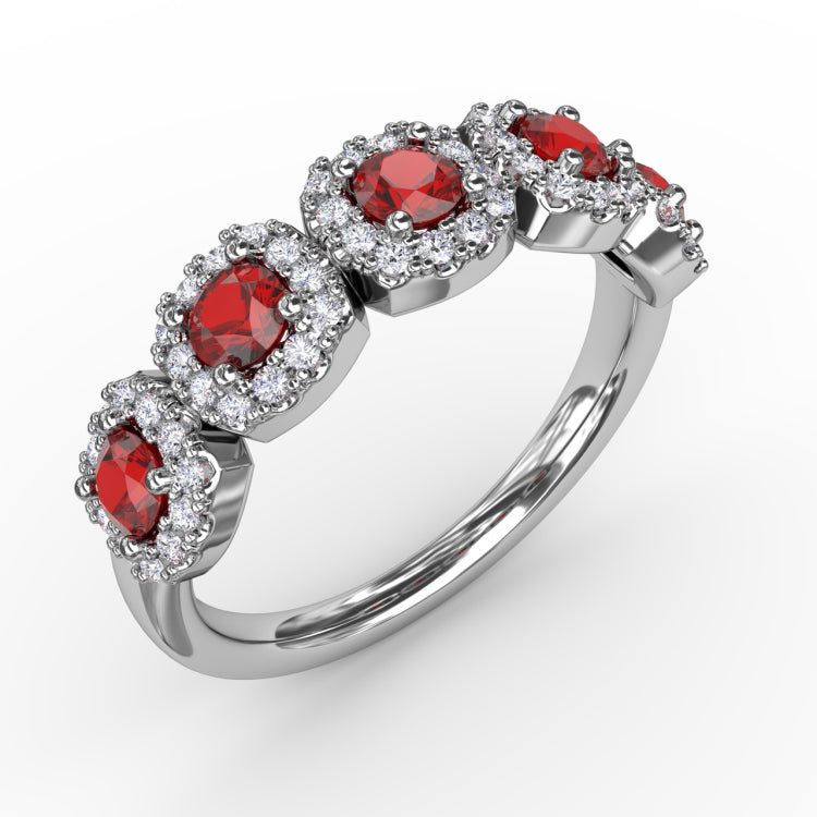 Blossoming Love Ruby and Diamond Ring