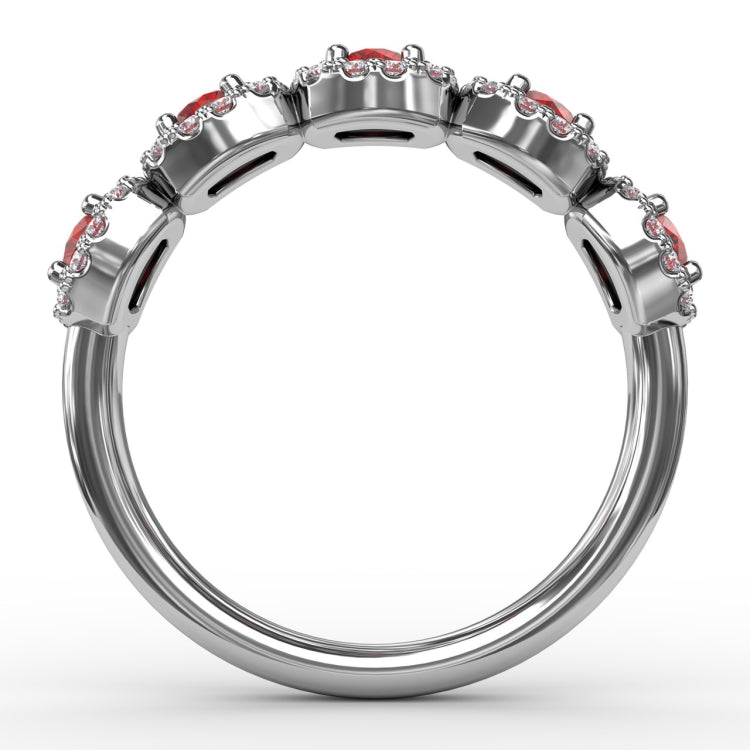 Blossoming Love Ruby and Diamond Ring