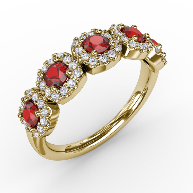 Blossoming Love Ruby and Diamond Ring