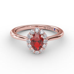Blooming Halo Ruby and Diamond Ring 