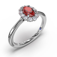 Blooming Halo Ruby and Diamond Ring 