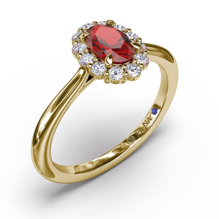 Blooming Halo Ruby and Diamond Ring 