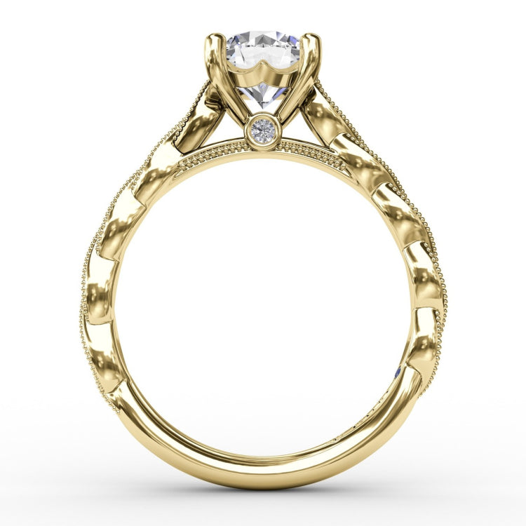 Classic Diamond Solitaire Engagement Ring With Diamond Twist Band