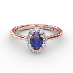 Blooming Halo Sapphire and Diamond Ring 