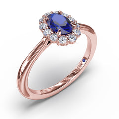 Blooming Halo Sapphire and Diamond Ring 