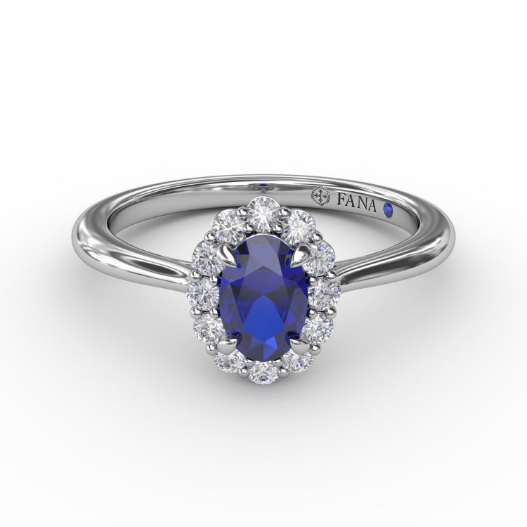 Blooming Halo Sapphire and Diamond Ring 