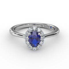Blooming Halo Sapphire and Diamond Ring 
