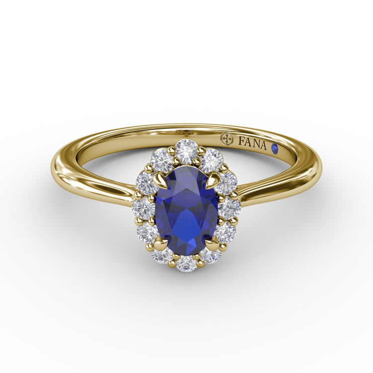 Blooming Halo Sapphire and Diamond Ring 