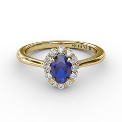 Blooming Halo Sapphire and Diamond Ring 