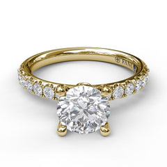 Classic Pave Round Cut Engagement Ring