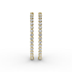 2.1ct Diamond Hoop Earrings