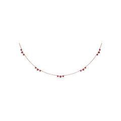 Five Stone Ruby and Diamond Station Necklace
