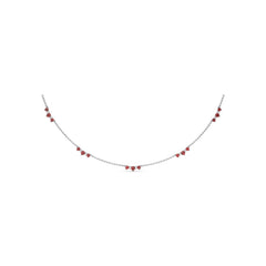 Five Stone Ruby and Diamond Station Necklace