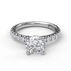 Classic Pave Round Cut Solitaire