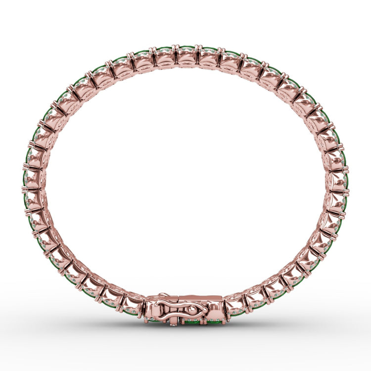 Double Oval Emerald and Diamond Bracelet