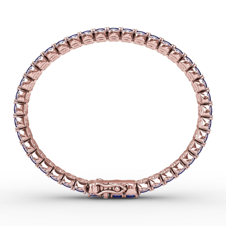 Double Oval Sapphire and Diamond Bracelet