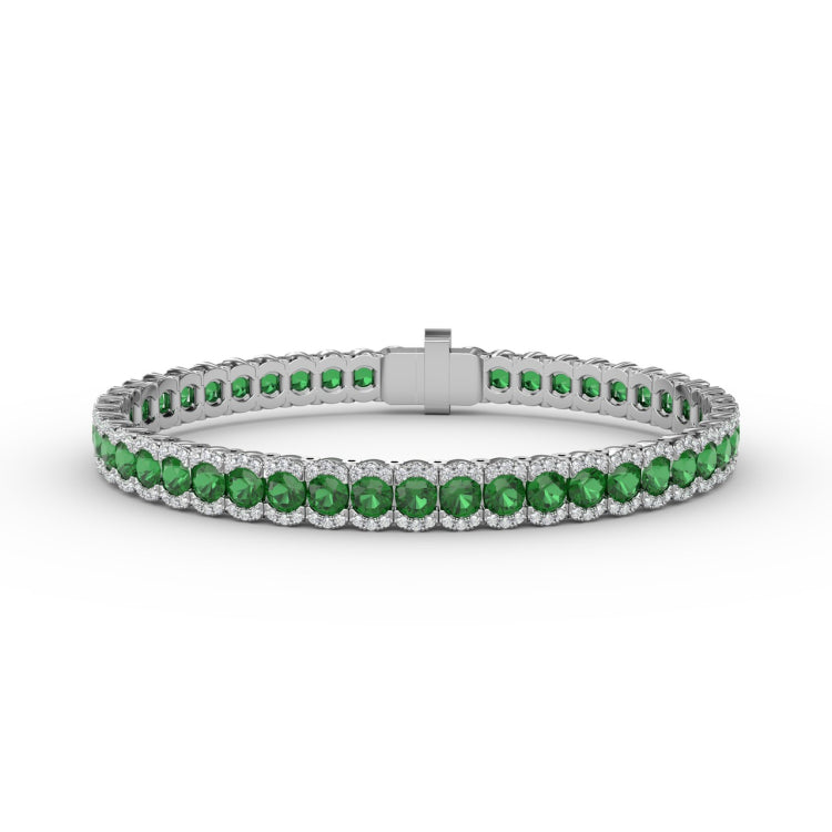 Brilliant in Green Emerald and Diamond Bracelet