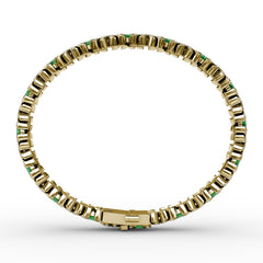 Wave Emerald and Diamond Bracelet