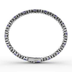 Wave Sapphire and Diamond Bracelet