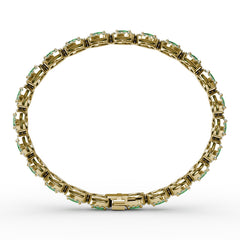 Striking Oval Emerald and Diamond Bracelet