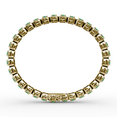 Cushion Cut Emerald and Diamond Bracelet