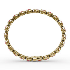 Striking Oval Ruby and Diamond Bracelet
