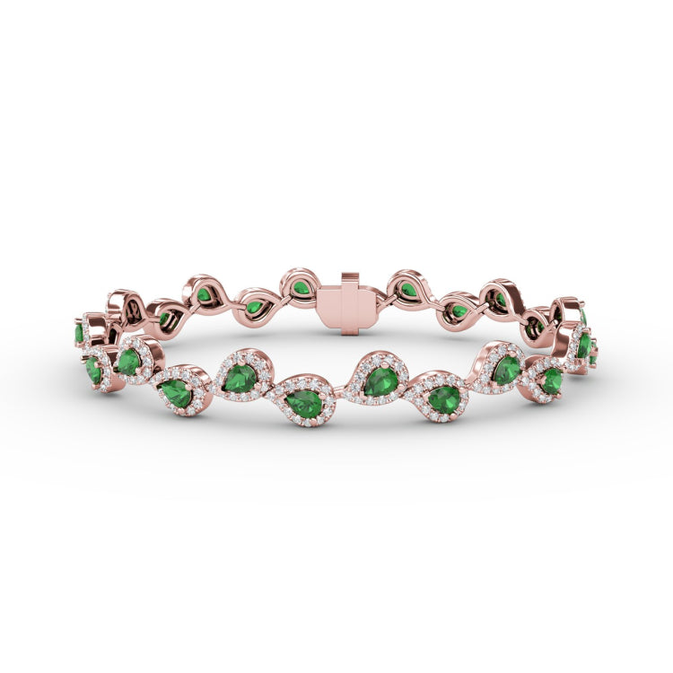 Decorated Emerald and Diamond Bracelet 