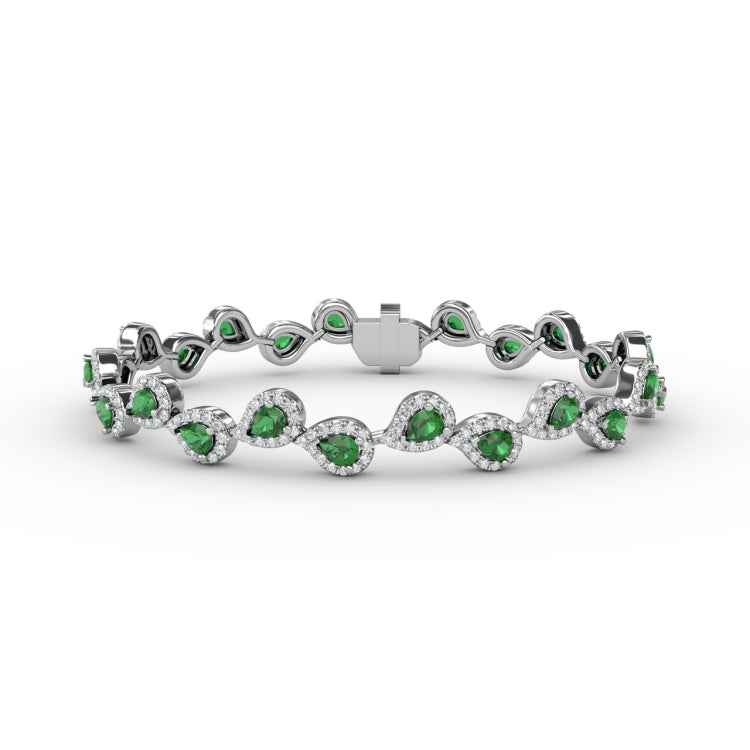 Decorated Emerald and Diamond Bracelet 