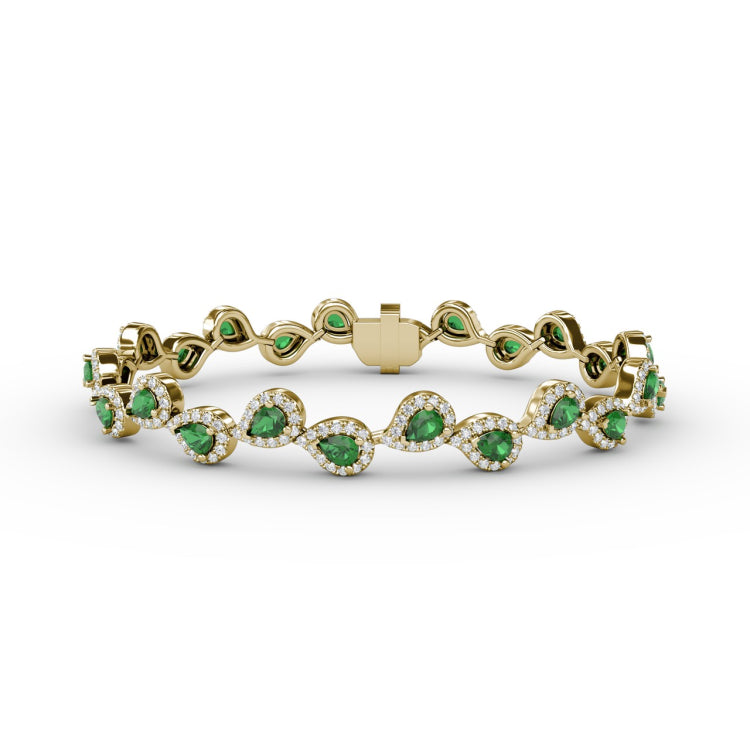 Decorated Emerald and Diamond Bracelet 