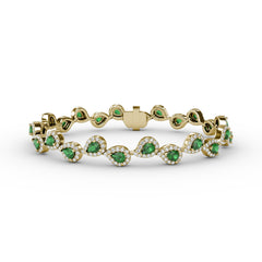 Decorated Emerald and Diamond Bracelet 