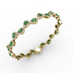 Decorated Emerald and Diamond Bracelet 