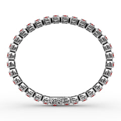 Cushion Cut Ruby and Diamond Bracelet