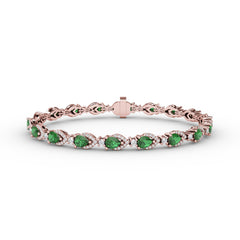 Pear-Shaped Emerald and Diamond Bracelet