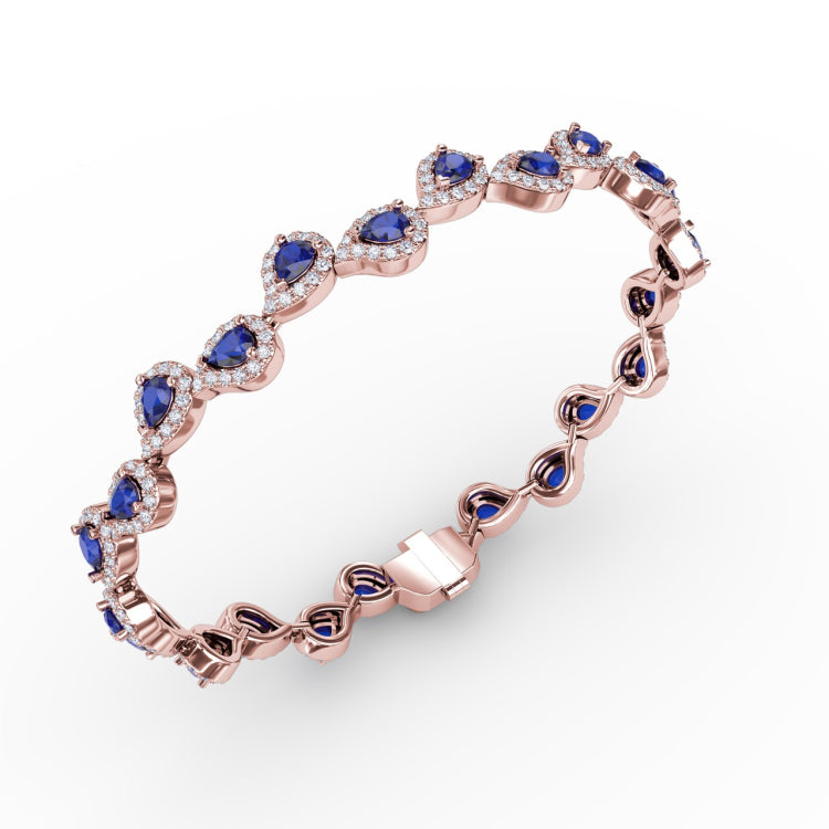 Decorated Sapphire and Diamond Bracelet 