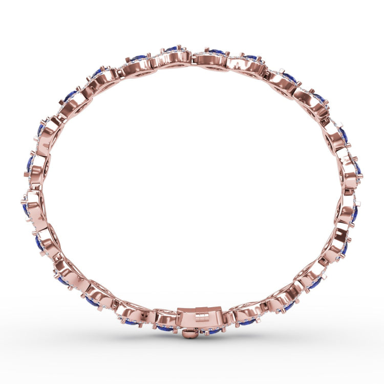 Decorated Sapphire and Diamond Bracelet 