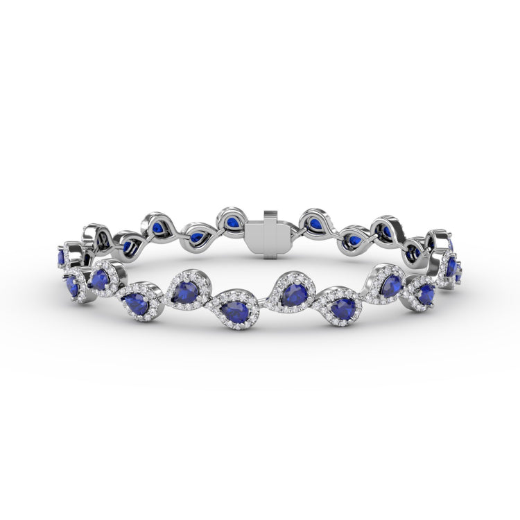 Decorated Sapphire and Diamond Bracelet 