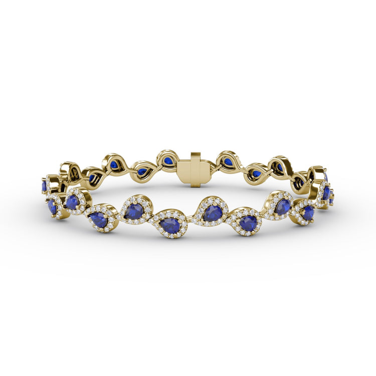 Decorated Sapphire and Diamond Bracelet 