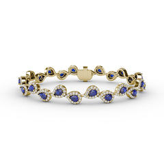 Decorated Sapphire and Diamond Bracelet 