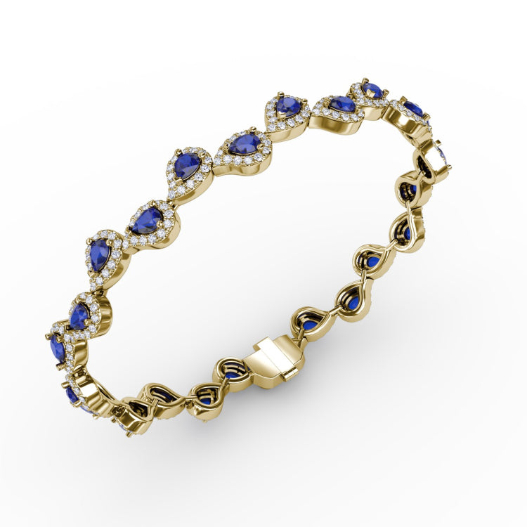 Decorated Sapphire and Diamond Bracelet 