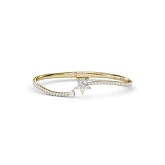 Asymmetrical Diamond Bangle Bracelet 