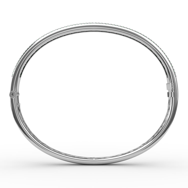 Emerald and Diamond Channel Set Bangle 
