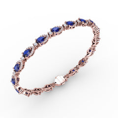 Pear-Shaped Sapphire and Diamond Bracelet