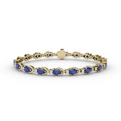 Pear-Shaped Sapphire and Diamond Bracelet
