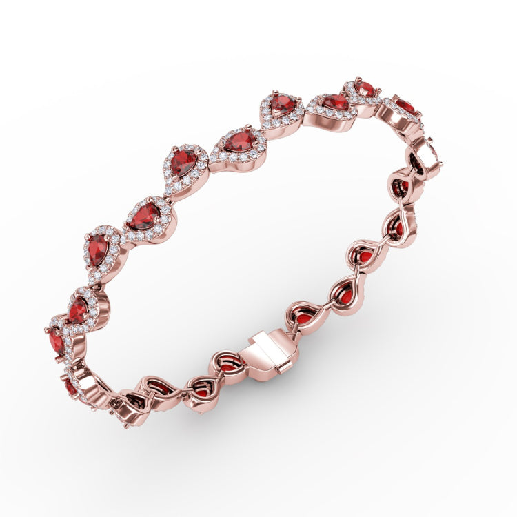 Decorated Ruby and Diamond Bracelet 