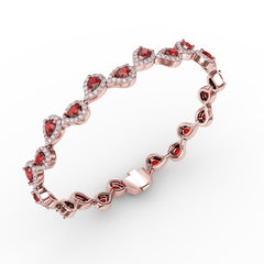 Decorated Ruby and Diamond Bracelet 